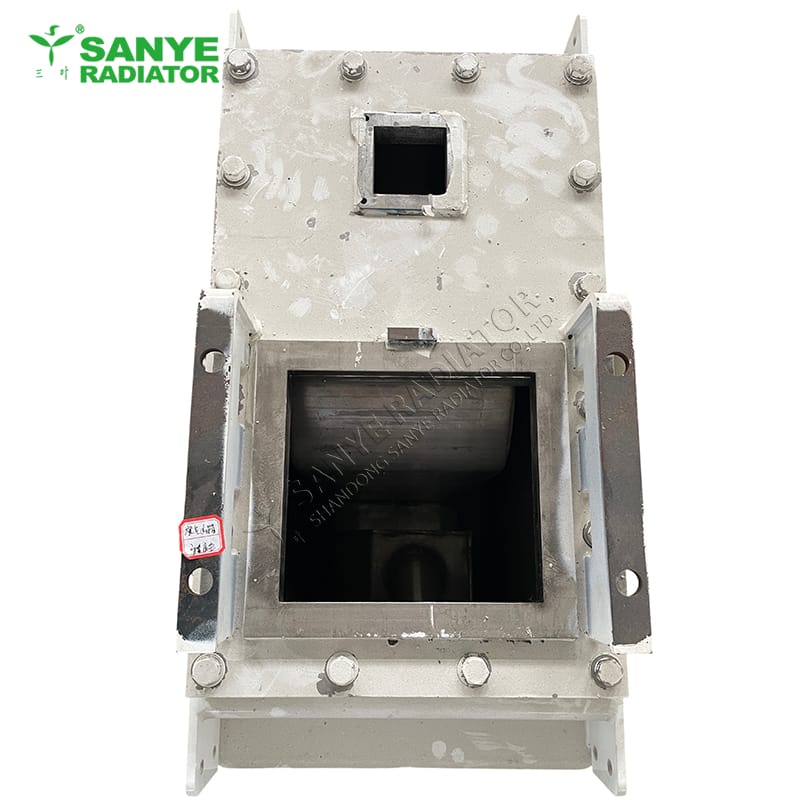 Exhaust gas tank assembly for monorail crane train