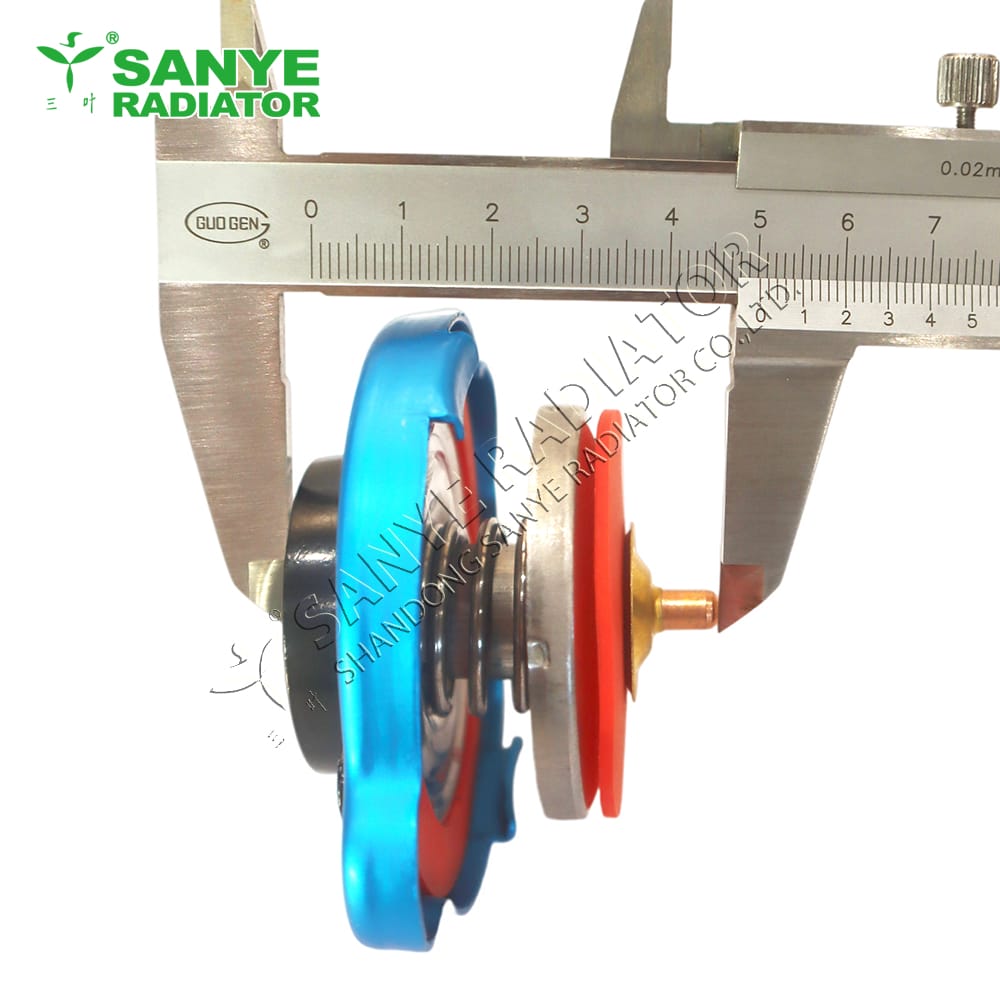 Large radiator cap with visual thermometer