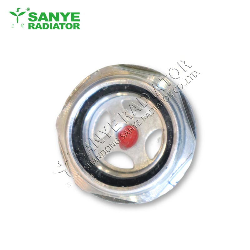 Round aluminum oil level sight glass