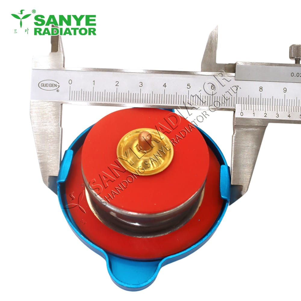 Large radiator cap with visual thermometer