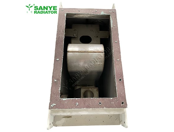 Exhaust gas tank assembly for monorail crane train