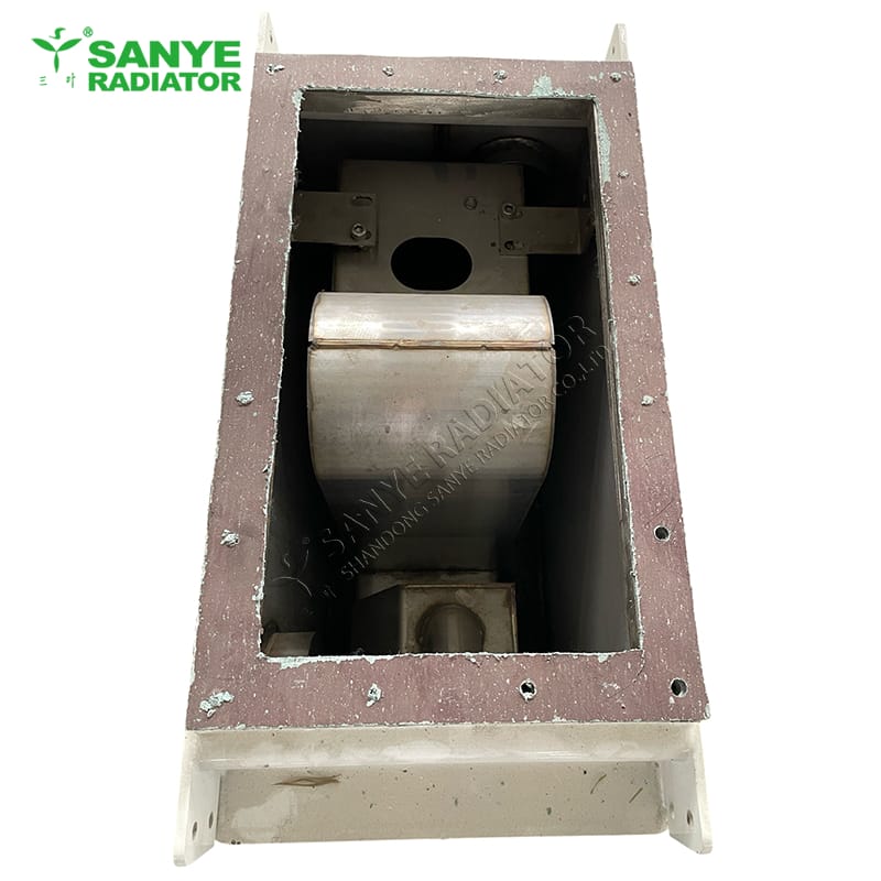 Exhaust gas tank assembly for monorail crane train