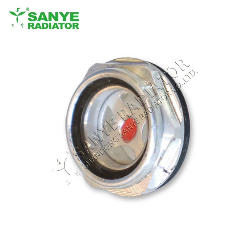 Round aluminum oil level sight glass